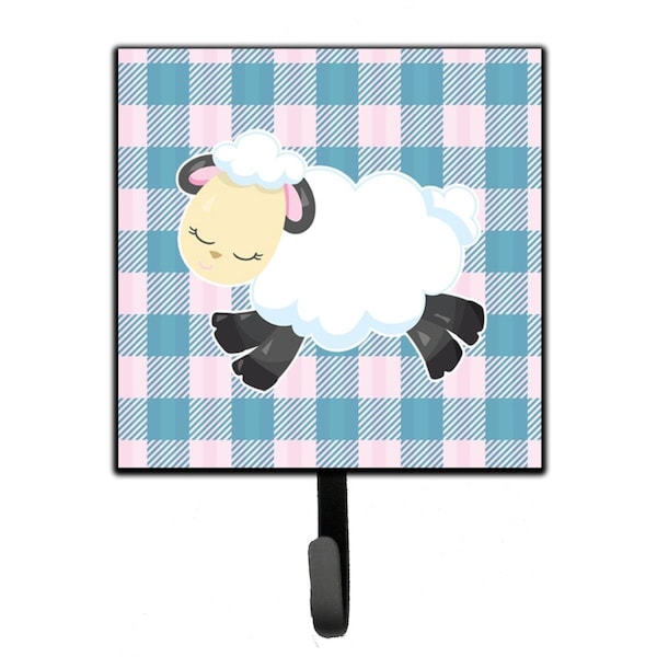 Carolines Treasures Sheep on Blue Gingham Leash or Key Holder BB6874SH4 - main